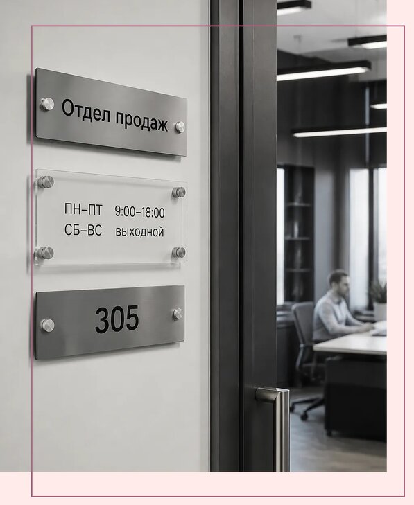 Офисные таблички на дверь в Старом Осколе по цене от 4957 р. | Аванза-Срк